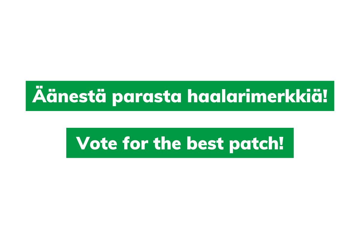 Äänestä parasta haalarimerkkiä! Vote for the best patch!