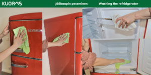 Kuopas Muuttosiivous Move-out cleaning Jääkaapin peseminen / Washing the refridgerator
